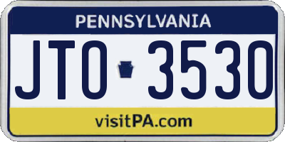 PA license plate JTO3530