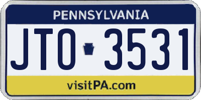 PA license plate JTO3531