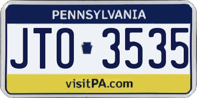 PA license plate JTO3535