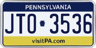 PA license plate JTO3536