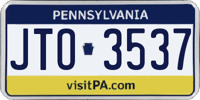 PA license plate JTO3537