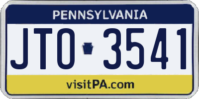 PA license plate JTO3541