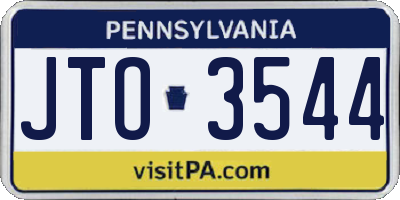 PA license plate JTO3544