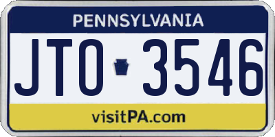 PA license plate JTO3546