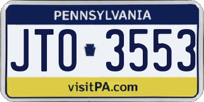 PA license plate JTO3553