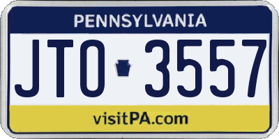 PA license plate JTO3557