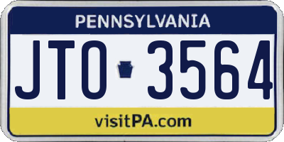 PA license plate JTO3564