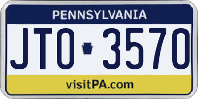 PA license plate JTO3570
