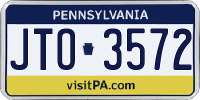PA license plate JTO3572