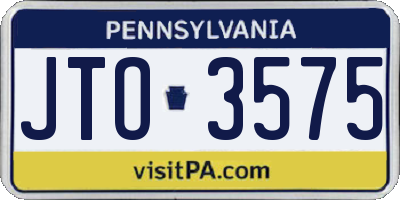PA license plate JTO3575