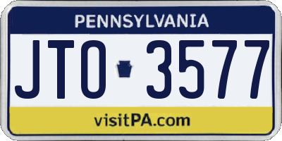 PA license plate JTO3577