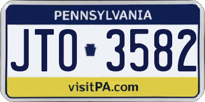 PA license plate JTO3582