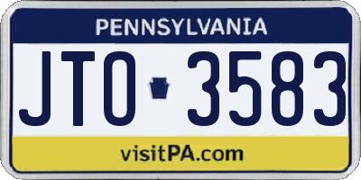 PA license plate JTO3583
