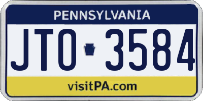PA license plate JTO3584