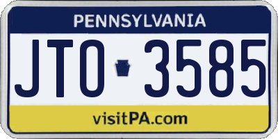 PA license plate JTO3585