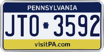 PA license plate JTO3592