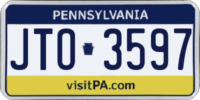 PA license plate JTO3597