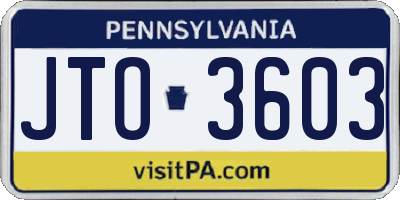 PA license plate JTO3603