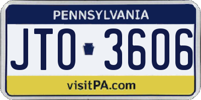 PA license plate JTO3606