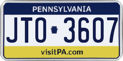 PA license plate JTO3607