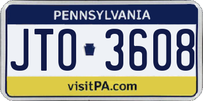 PA license plate JTO3608