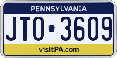 PA license plate JTO3609