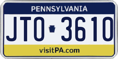 PA license plate JTO3610