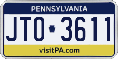 PA license plate JTO3611