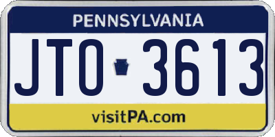 PA license plate JTO3613