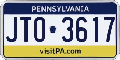 PA license plate JTO3617