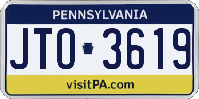 PA license plate JTO3619