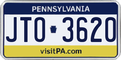 PA license plate JTO3620