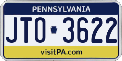 PA license plate JTO3622