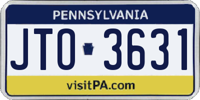 PA license plate JTO3631