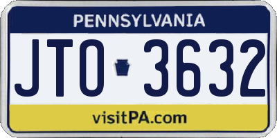 PA license plate JTO3632