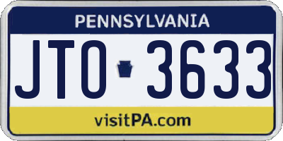 PA license plate JTO3633