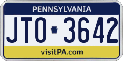 PA license plate JTO3642