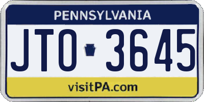 PA license plate JTO3645