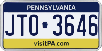 PA license plate JTO3646