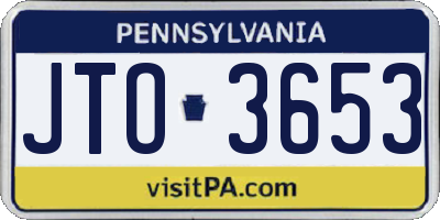PA license plate JTO3653