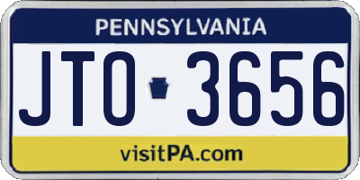 PA license plate JTO3656
