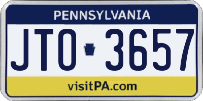 PA license plate JTO3657
