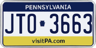 PA license plate JTO3663