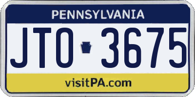 PA license plate JTO3675