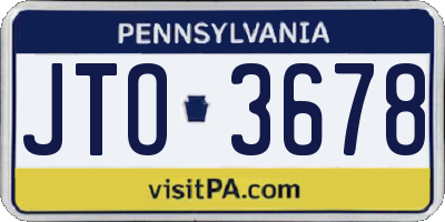 PA license plate JTO3678