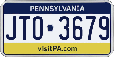 PA license plate JTO3679