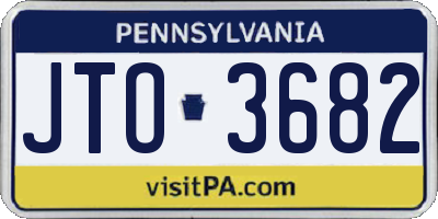 PA license plate JTO3682