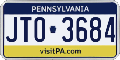 PA license plate JTO3684