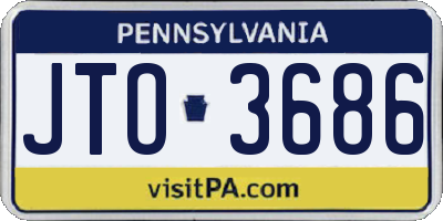 PA license plate JTO3686