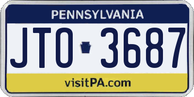 PA license plate JTO3687